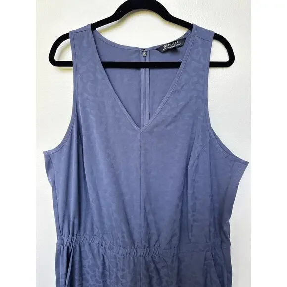 Athleta Brooklyn Textured Jumpsuit Medieval Violet Purple Women's Plus Size 18 - Picture 4 of 9